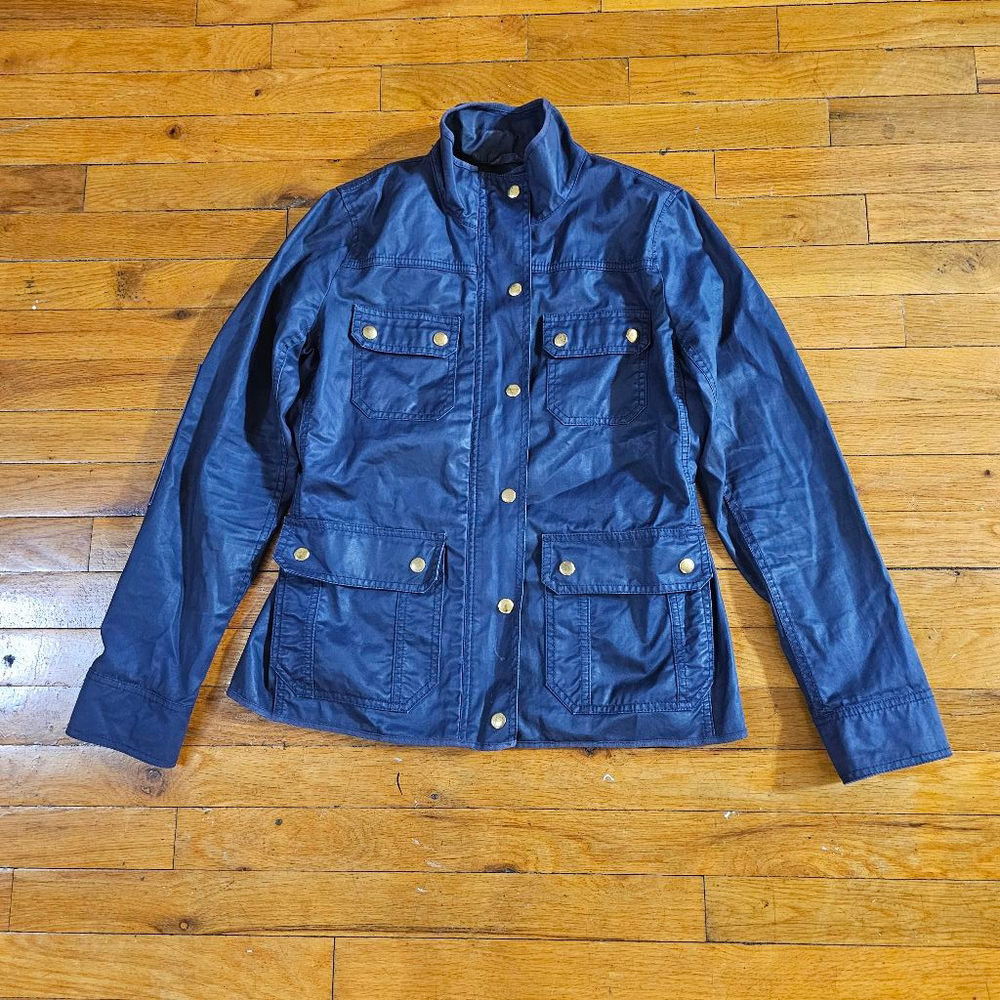 J Crew Navy Waxed Downtown Field Jacket Small